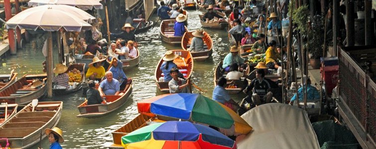 السوق العائم ونهر كواى، كانشانابوري